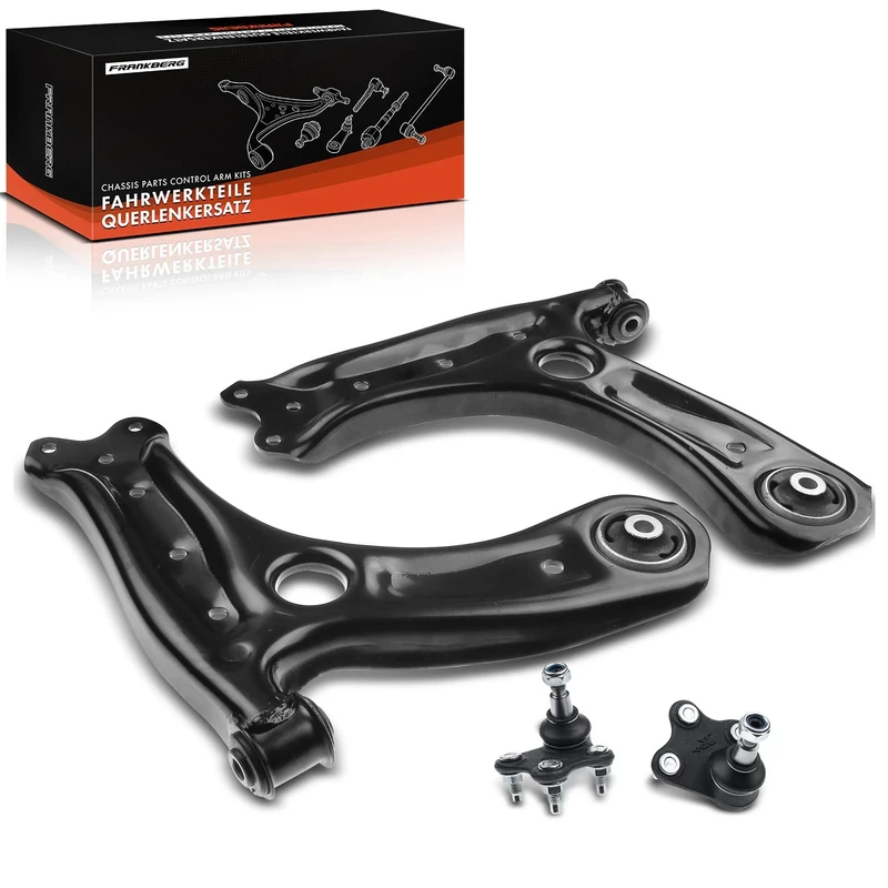 Frankberg 2x Wishbone Arm + 2x Support joint Front Left Right Rear Compatible with Cordoba 6L2 2002-2009 Ibiza III 6L1 2008-2009 Polo 9N_ 2009 Replace# 6R0407151S1