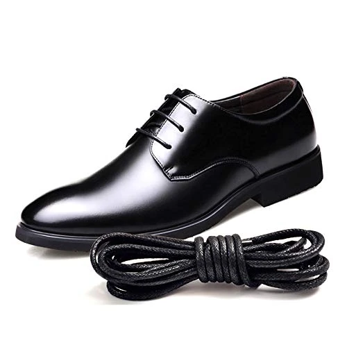 [PAIR] Waxed Cotton Shoelaces, Thin Round For Dress Shoes, Traditional 2.5mmx85cm (Black)