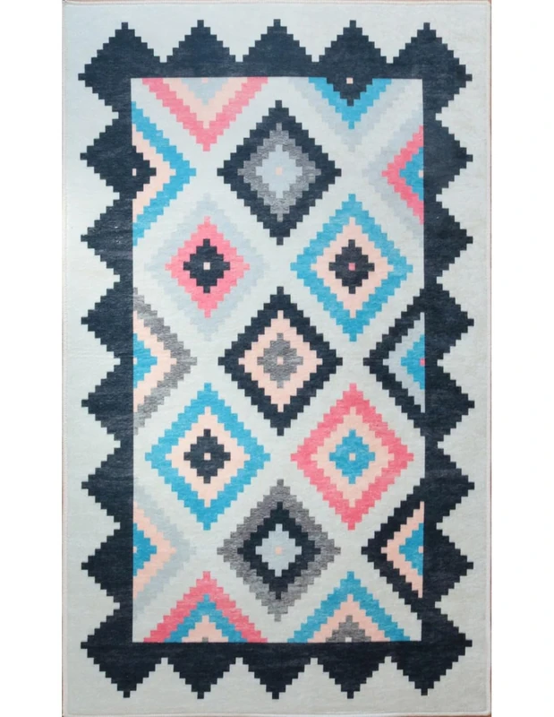 MANI TEXTILE Berbere Losange Rug, Polyester, Multi-Colour, 120 x 180 cm - Image 1