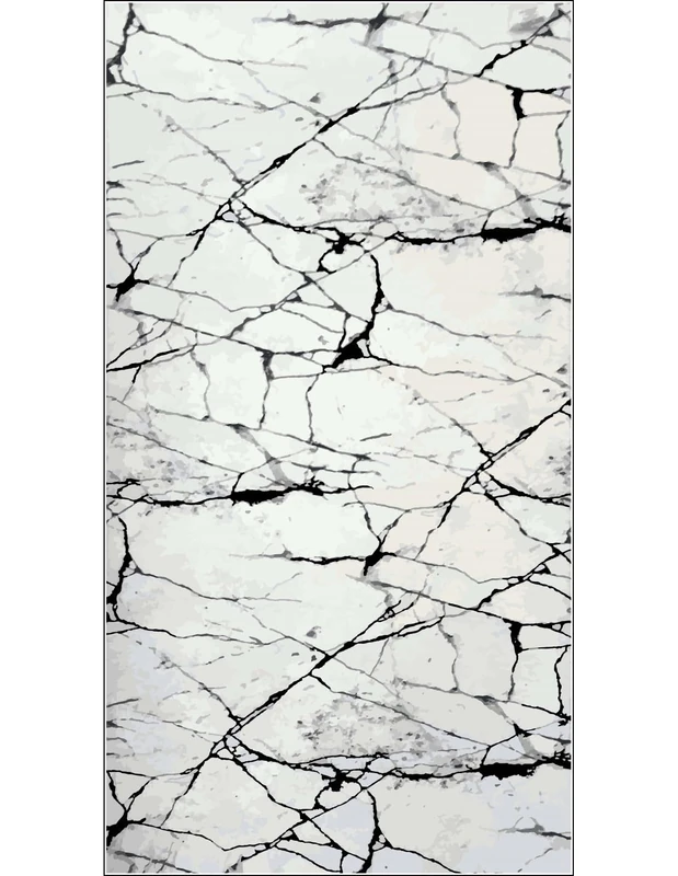 MANI TEXTILE TPS_MARB_BLAN_160 Rug, Polyester, White/Black/Grey, 160 x 230 cm
