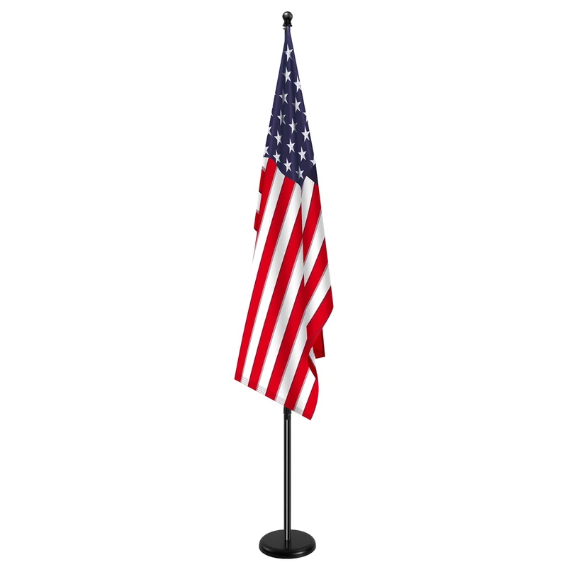 SENZHIYI NC 6 Foot Free Spinning Flag Pole, Residential or Commercial Flag Pole. Wind Resistant/Rust Free (6FT-Flagpole&Base)