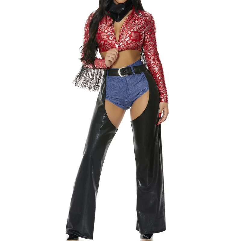 Forplay 551561 Saddle Up Cowgirl Costume Jessie Adult Sized, Solid, Red, XS/S