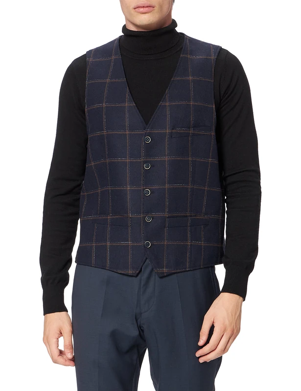 Roy Robson Men's FOLGT Business Suit Vest, Dunkelblau, 56