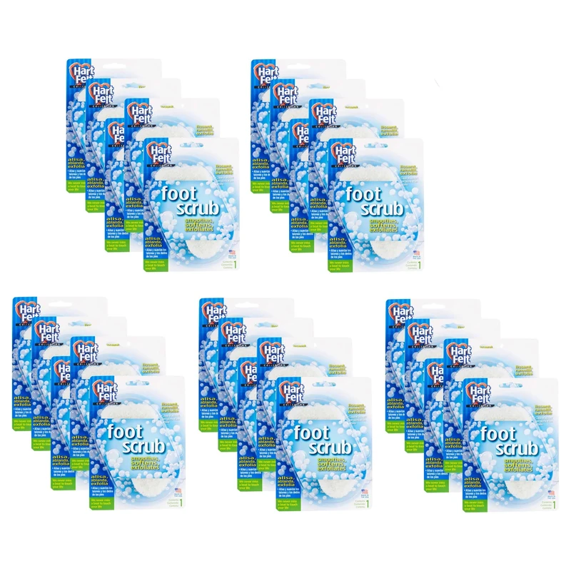 HartFelt Foot Scrub, Foot Sponge Exfoliator Skin Care Sponges for Men and Women, Made in USA, Callus and Dead Skin Remover for Heel, Toes, and Entire Foot, Skin Care Tools for Feet, 25 count, White