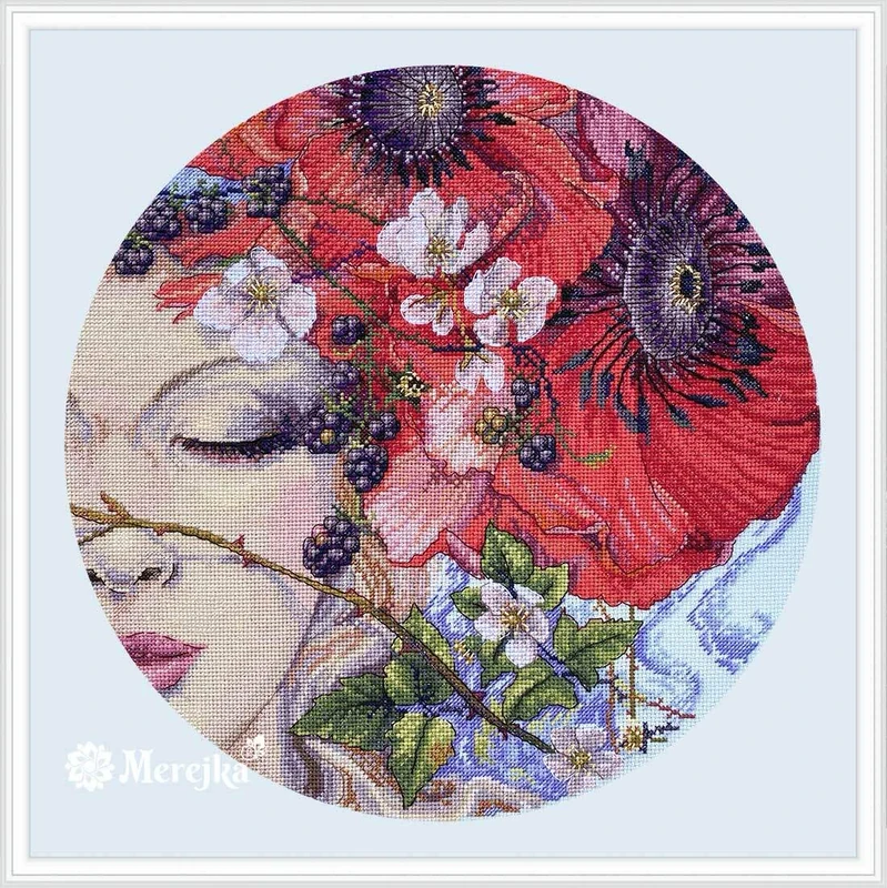 Merejka K-185 Cross Stitch Set, Multi-Colour, 28 x 28 cm