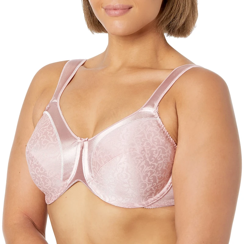 Bali Women's Satin Tracings Minimizer Underwire Bra DF3562, Studio Pink, 38C