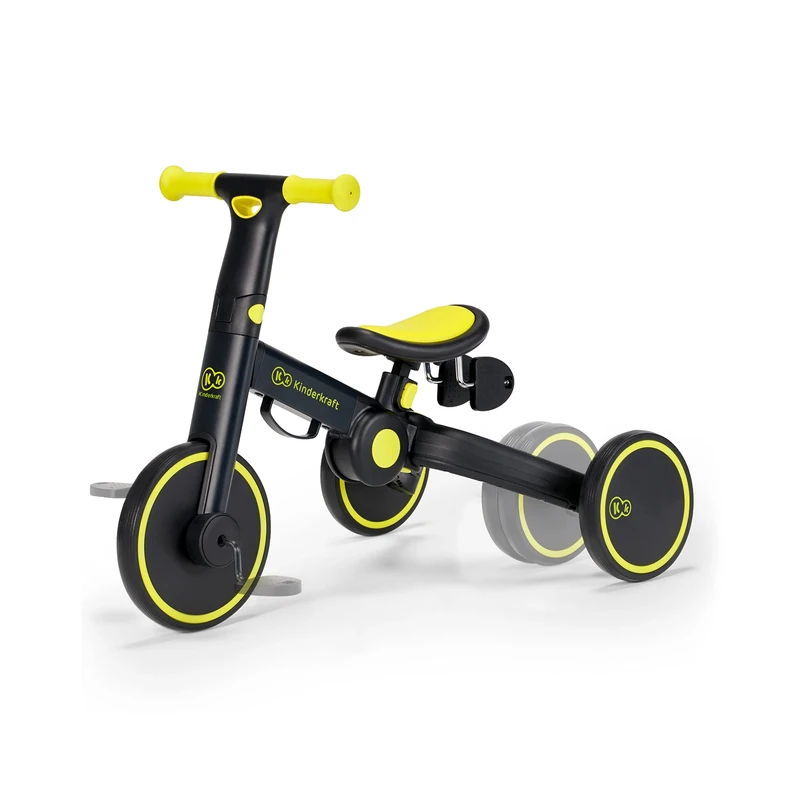 KK Kinderkraft KR4TRI00BLK0000 Kinderkraft 3-in-1 4TRIKE, Lightweight Slide, Balance Bike, Foldable, Ergonomic Saddle, from 12 Months to 5 Years, Black