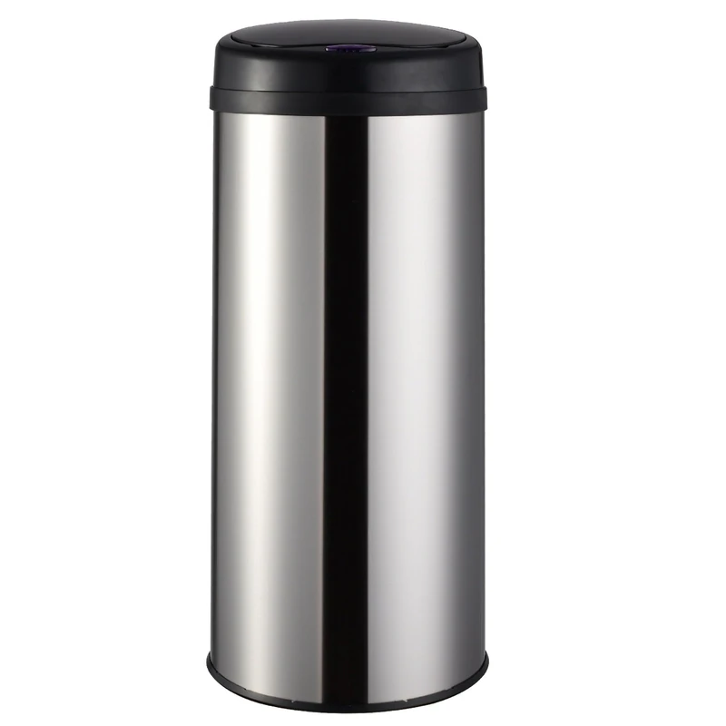Kitchen Move Automatic Kitchen Bin 50L ARTIC SILVER Large Capacity Brushed Stainless Steel with Strapping