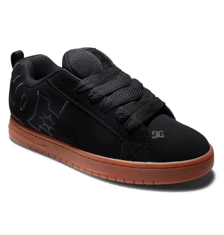 Dc Shoes Men's Court Graffik Casual Low Top Skate Shoe Sneaker, Black/Gum/Black, 6 UK