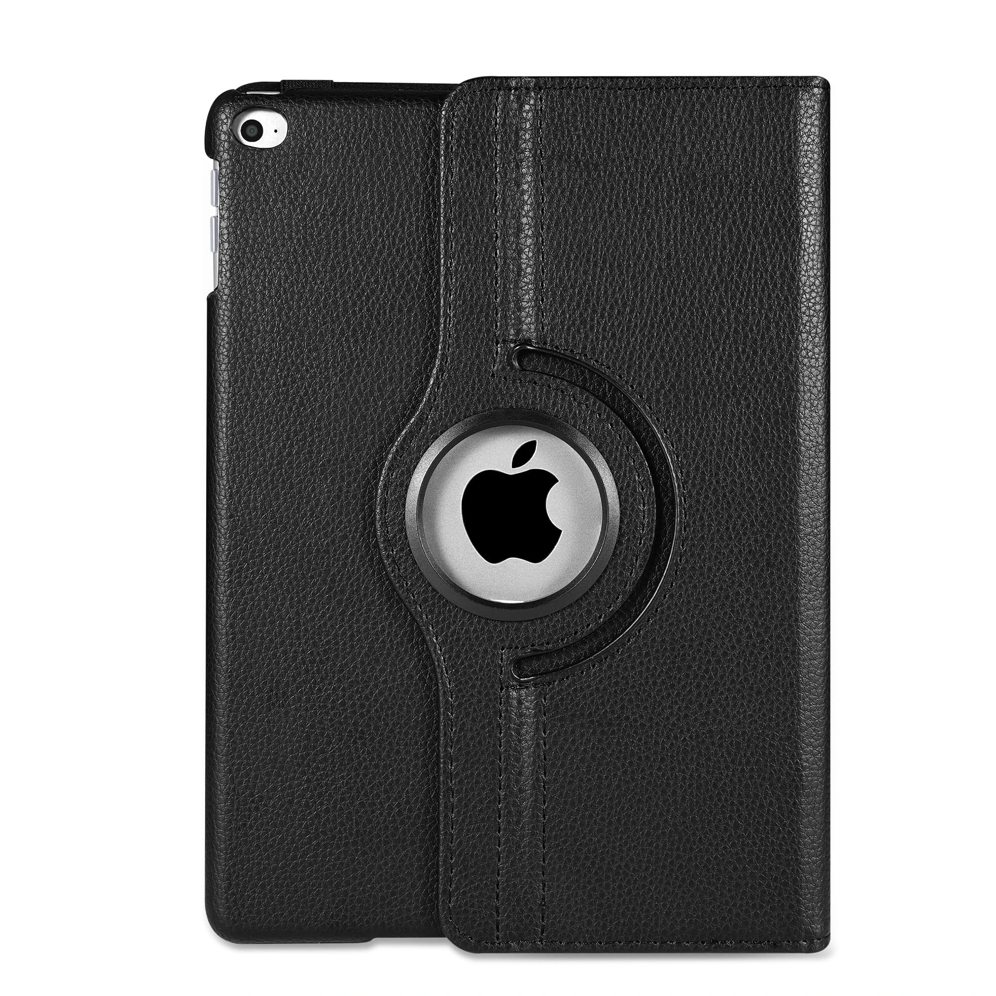 Leather Rotate 360° Stand Case For Apple iPad Air 1st Air 2nd 9.7 2017/2018 5th & 6th Generation (BLACK)