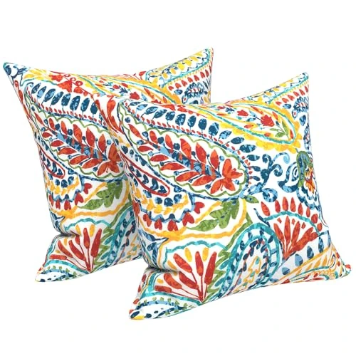 LVTXIII Outdoor/Indoor Throw Pillows, Decorative Throw Pillows with Inserts, 18”x18” Square Pillows for Bed, Couch, Sofa and Patio Furniture (Set of 2, Heart Red)