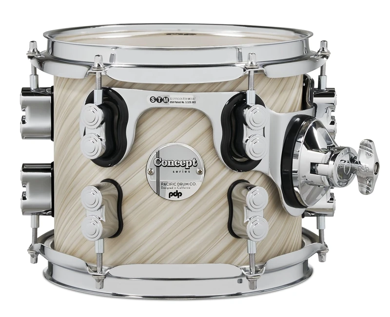 Pacific Drums Concept Maple Tom, 8" x 7", Twisted Ivory Finish Ply