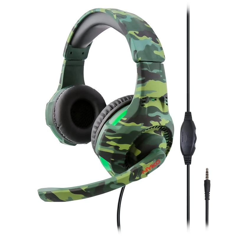 Nyko Universal Deluxe Camo Headset - Forest Camo - Universal Wired Headset - Works with Xbox One, Xbox Series X, PS4, PS5, Switch, PC, and Mac - Not Machine Specific - Image 1