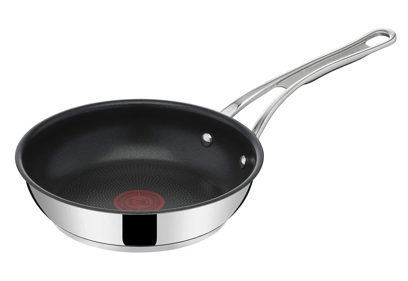 Tefal Jamie Oliver Cook's Classics Stainless Steel Frying Pan, 20 cm, Non-Stick Coating, Heat Indicator, 100% Safe, Riveted Silicone Handle, Oven-Safe, Induction Pan E3060234