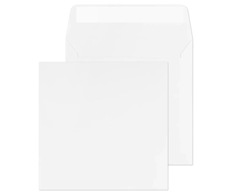 Blake Creative Senses 155 x 155 mm 145gsm Square Luxury Handmade Feltmark Peel & Seal Envelopes (FT746) Pure White - Pack of 500