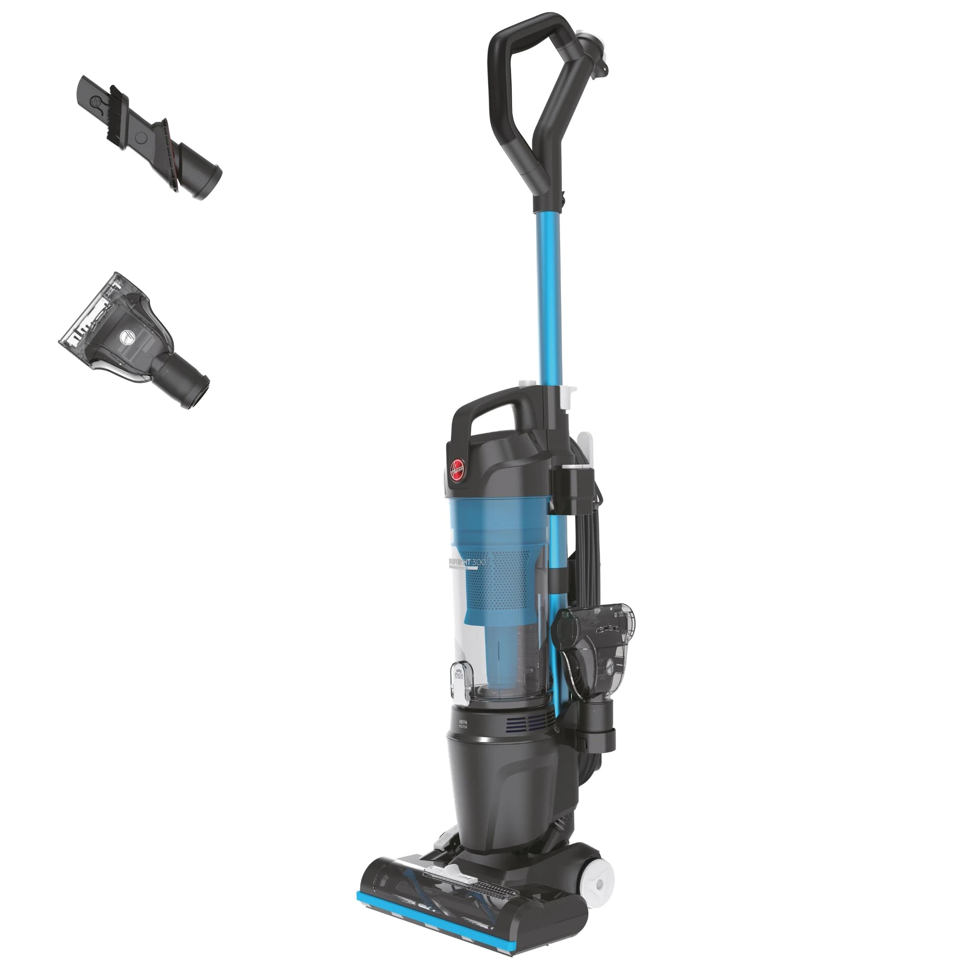 Hoover HU300 Pets Upright Vacuum Cleaner with Pet Hair Attachment, Multi-Cyclonic, Lightweight and Steerable, Washable HEPA H13 Filter, Onboard Accessories, Corded, 850w [HU300PT]