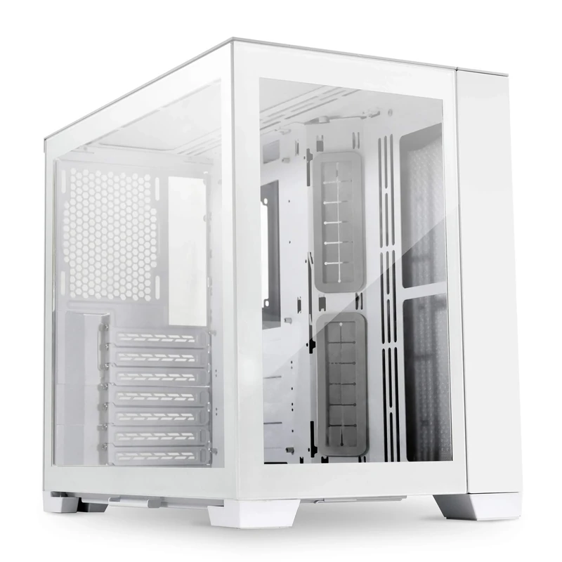 Lian Li O11 Dynamic Mini Snow Edition Mid-Tower Case, White - Modular Design, Dual Chamber, Tempered Glass, ATX, Micro-ATX, Mini-ITX Compatibility