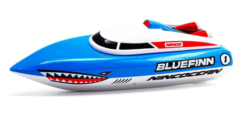 Ninco -NincOcean-Bluefinn Wide Angle Remote Control Boat 2.4 GH, Transmitter, Blue, 6 Years, NH99035