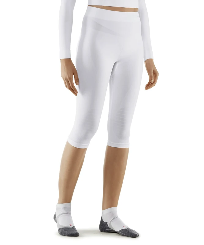 FALKE Women's Maximum Warm 3/4 W Ti Functional Yarn Quick Dry 1 Piece Base Layer Bottom, White 2860, L - Image 1