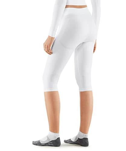 FALKE Women's Maximum Warm 3/4 W Ti Functional Yarn Quick Dry 1 Piece Base Layer Bottom, White 2860, XL