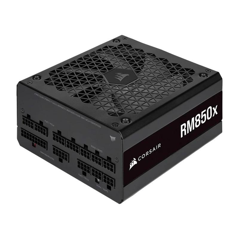 Corsair RM850x 80 PLUS Gold Fully Modular ATX 850 Watt Power Supply (135 Mm Magnetic Levitation Fan, Wide Compatibility, Reliabile Japanese Capacitors, Extremely Fast Wake-from-Sleep) UK - Black