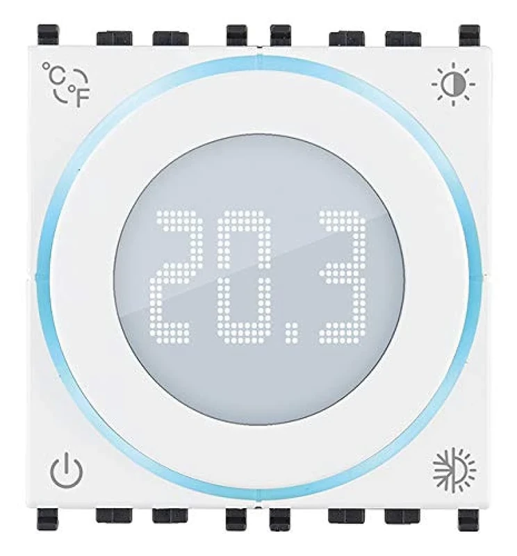 Vimar 02970.B Wheel Thermostat ON/Off, LED Backlight, Power Supply 100-240 V, 2 modules. Compatible with Eikon, Arké, Plana, for Dedicated Support Idea