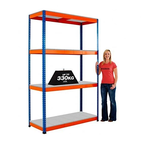 BiGDUG Warehouse Racking Heavy Duty 2400mm High Shelving Units 1320kg (2440h x 2440w x 455d mm)