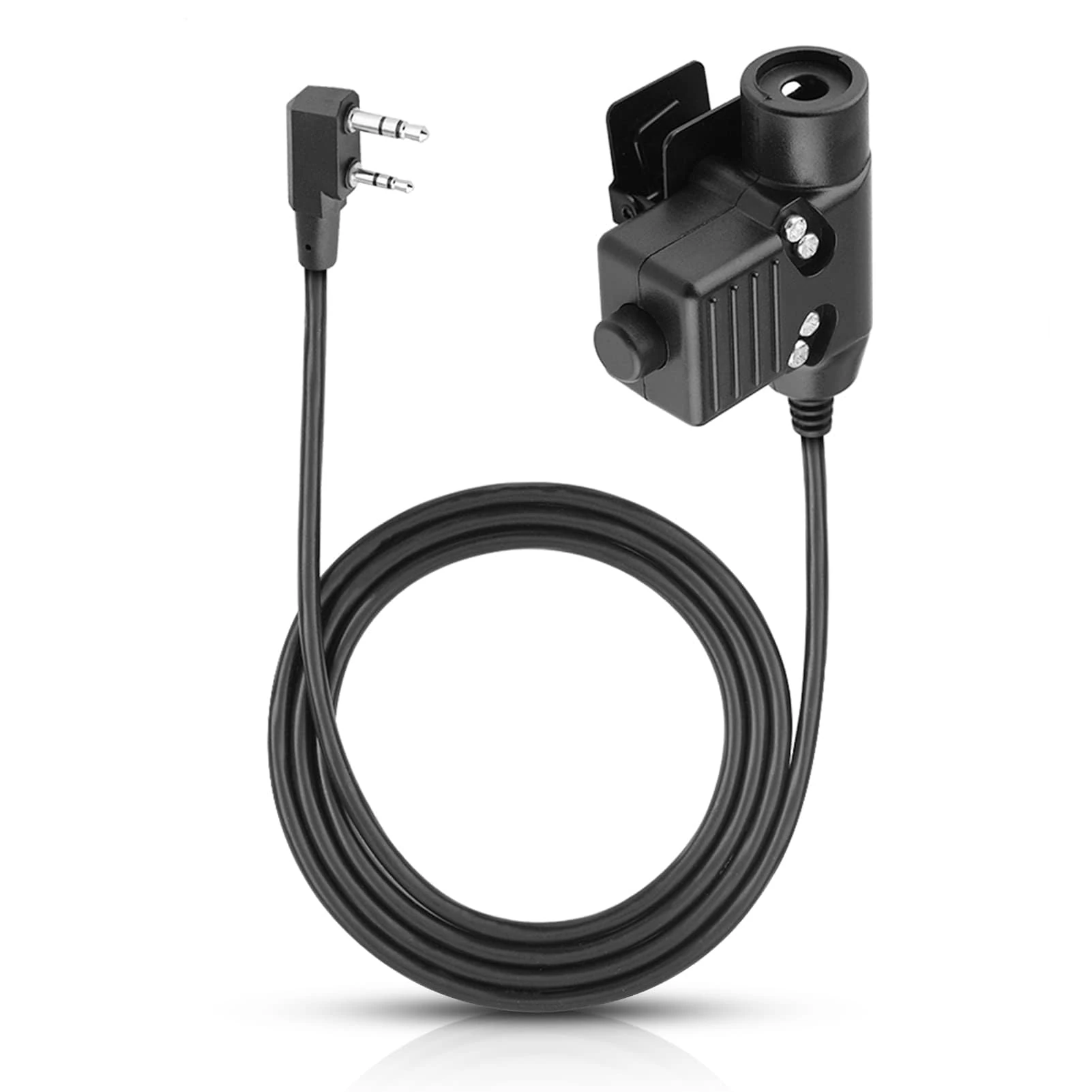 Agatige Military Radio Headset PTT, 2 Way Radio Headphone with PTT, U94 PTT Military Adapter Mobile 2 Pin 7.0mm Plug Push to Talk for Ken-wood/Bao-feng Radio Headset