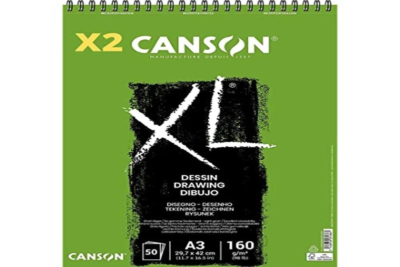 Pack 2 – Micro-Perforated Spiral Album, A3, 50 Sheets, Canson XL Dessin Lightweight 160 g