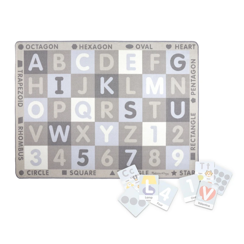 Melissa & Doug Jumbo ABC-123 Rug - Neutral | Décor | 2+ | Gift for Boy or Girl