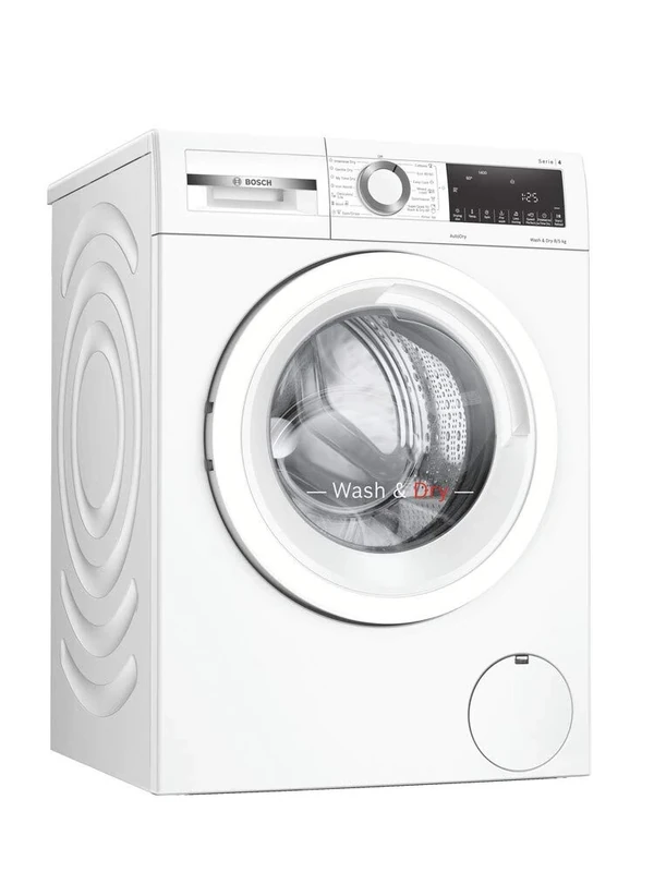Bosch Home & Kitchen Appliances Bosch WNA134U8GB Serie 4 Freestanding Washer Dryer with AutoDry, Wash & Go 60, IronAssist and SpeedPerfect, 8kg/5kg load, 1400rpm spin, White