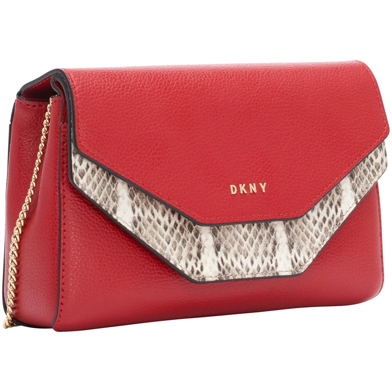 DKNY Women's, Sling Bag, Bright Red/Natural Lisa Clutch, One Size