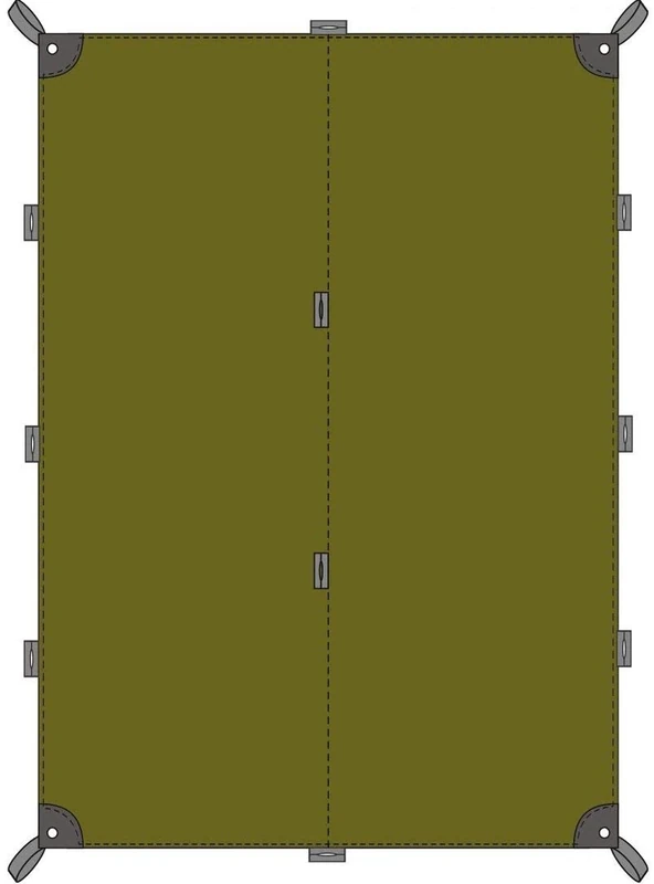 Tatonka Tarp 4 (285 x 400 cm) - Lightweight, Tear-Resistant, Waterproof - With Taped Seams, Eyelets, Flap Loops and Reinforced Corner Points - Protects Against Sun, Wind and Rain - Olive Green