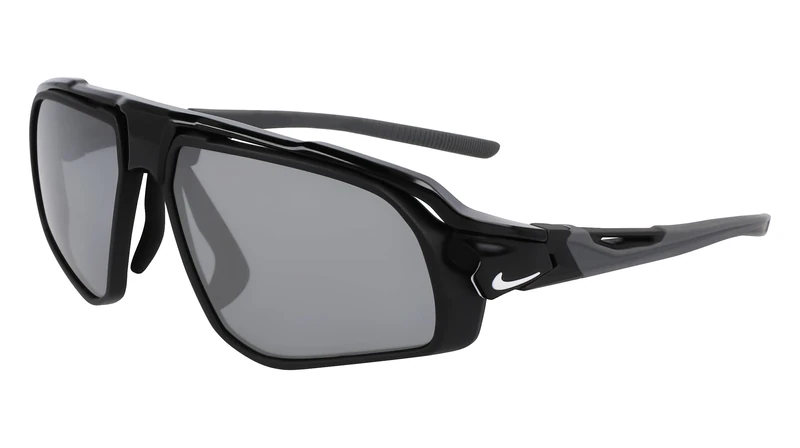 Nike Flyfree IU4703 Sports Sunglasses Running Training Outdoor Performance Sunglasses, Black/Silver Flash/Volt, One Size