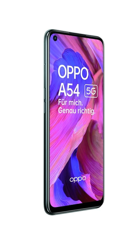 OPPO A54 5G Smartphone, 48 MP AI Quad Camera with Ultra Night Video, 6.5 Inch 90 Hz FHD+ Neo Display, 5000 mAh Battery, 5G Processor, 64 GB Memory, 4 GB RAM, ColorOS 11.1, Dual SIM, Fluid Black - Image 1