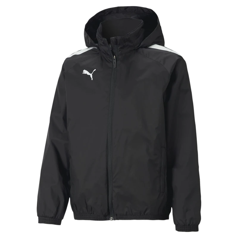 PUMA Unisex Kids Teamliga All Weather Jkt Jr Sweater, PUMA BLACK-PUMA BLACK, 13-14 Years EU