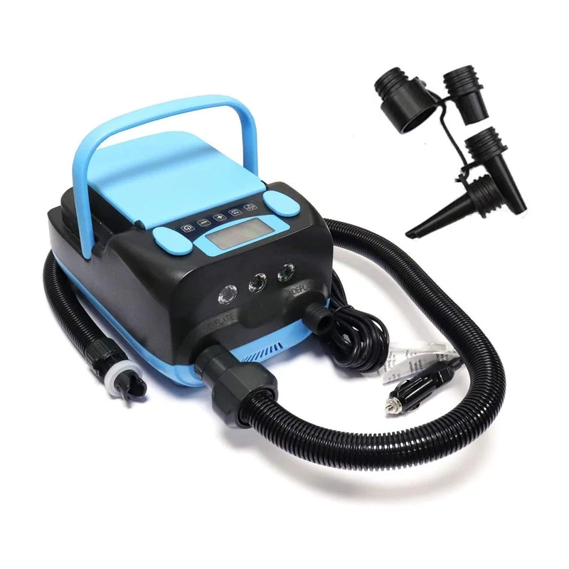 Star Pump Electric Pump, 1-16 psi, 122 L/min, 6000 mAh Rechargeable Battery, Auto Shut-off, Fits all Common Sup Valves, Unisex Adults, Light Blue - Image 1
