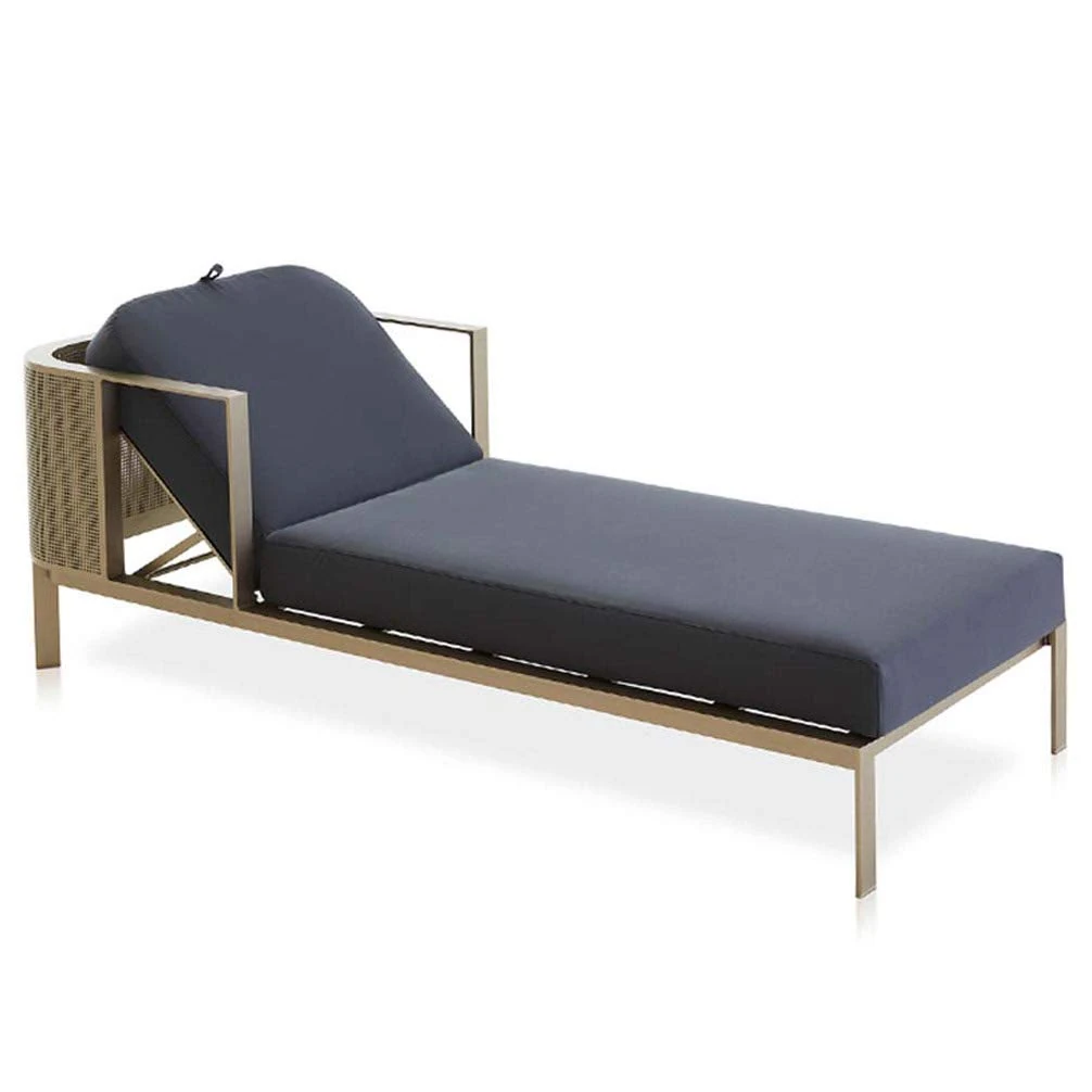 ZKHD Light Luxury Villa Balcony Lounge Chair Lift, Villa Swimming Pool Outdoor Beach Bed, Leisure Nap Sofa,Style 1