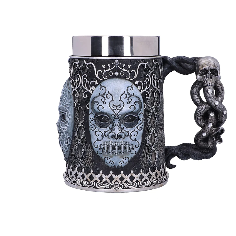 Nemesis Now Harry Potter Death Eater Mask Voldemort Collectable Tankard, Black Silver, 15.5cm