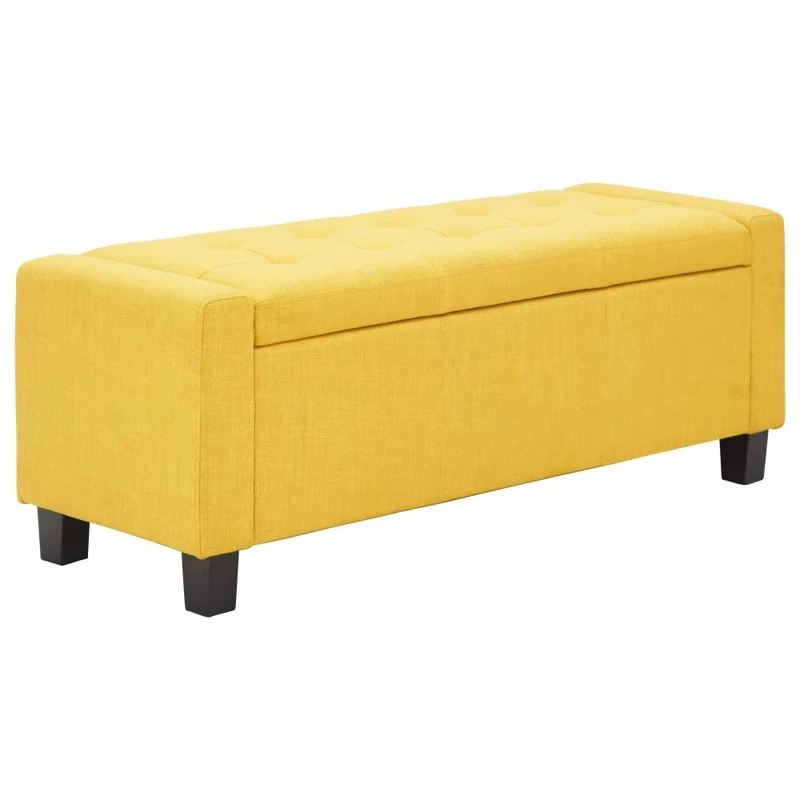 GFW Verona Ottoman Storage Box (Mustard) - Ottoman Storage Bench for Bedroom, Hallway & Living Room. Bedroom Storage Ottoman with Lid. Ottoman Stool with Storage, H39 x W104 x D39cm