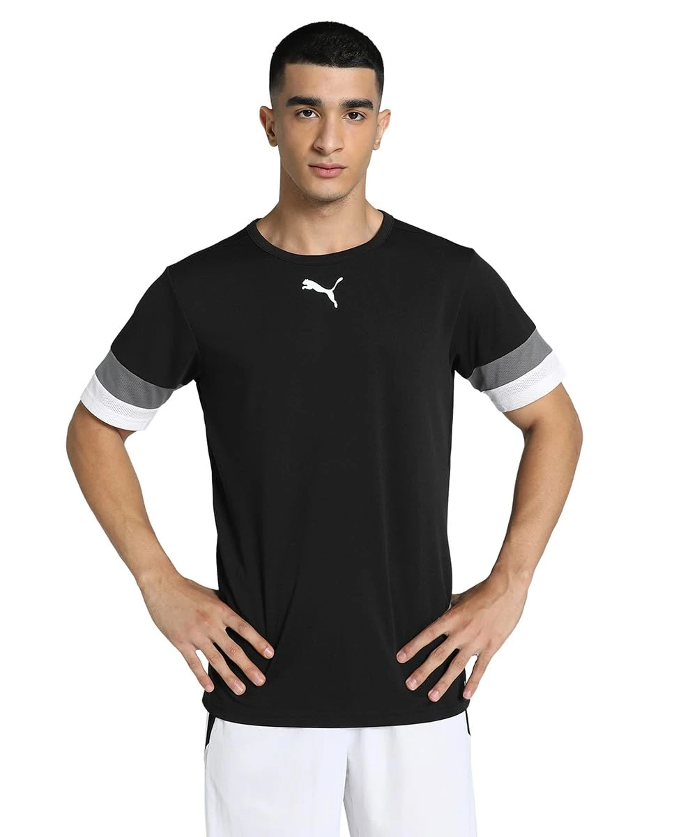 PUMA Men's Teamrise Jersey Shirt, Puma Black-smoked Pearl-puma White, S UK