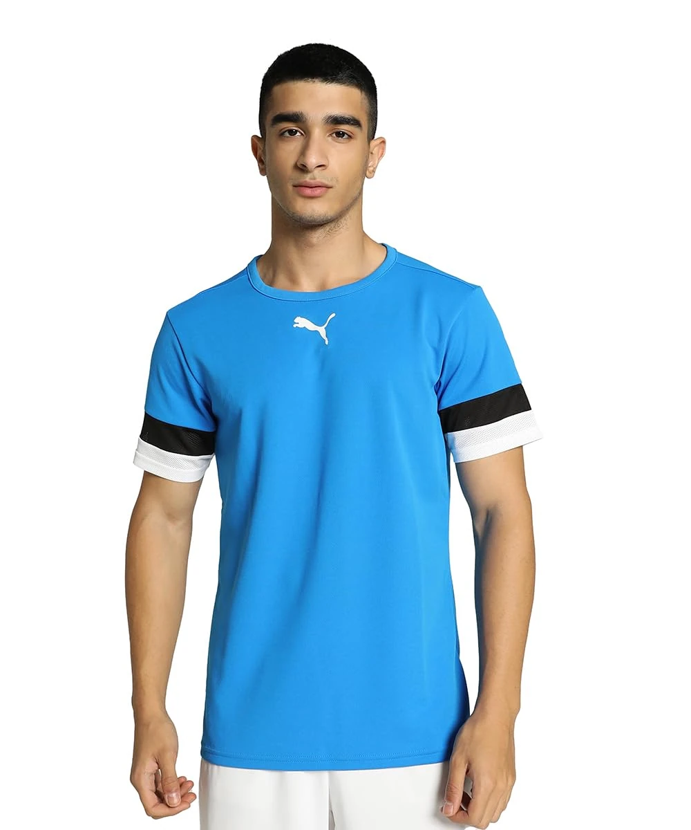 PUMA Men's Teamrise Jersey Shirt, Electric Blue Lemonade-puma Black-puma White, S UK