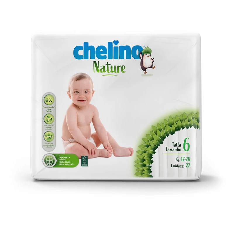 Chelino Nature Children's Nappy Size 6 (17-28 kg), 162 Nappies