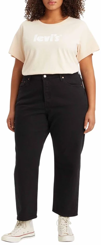 Levi's Women's Plus Size 501 Crop Jeans, Black Sprout, 18W