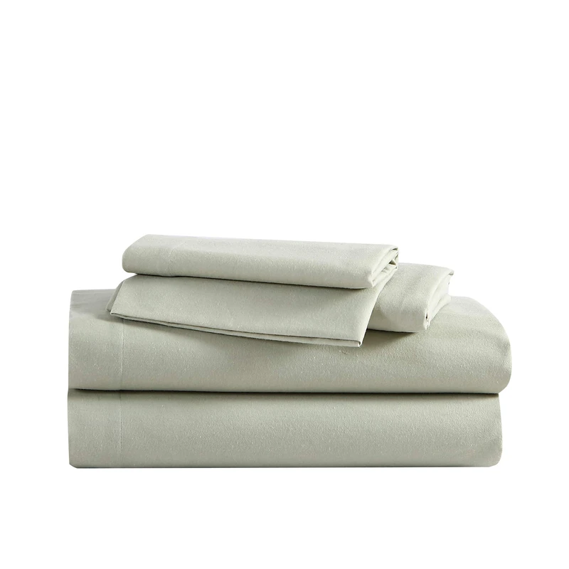 Eddie Bauer - Twin Sheets, Cotton Flannel Bedding Set, Brushed for Extra Softness, Cozy Home Decor (Green, Twin)