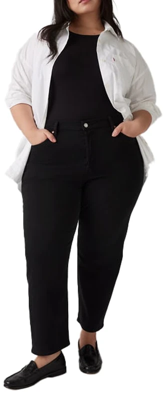 Levi's Women's Plus Size 501 Crop Jeans, Black Sprout, 14W