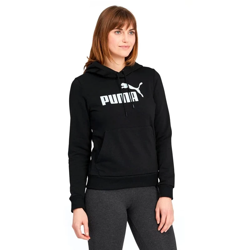 PUMA Women's Essentials Fleece Hoodie, Cotton Black, Small