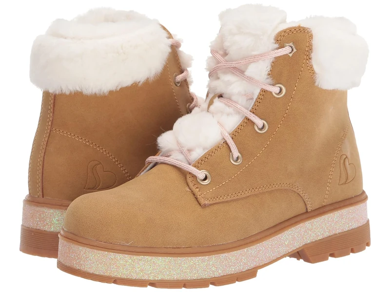 Skechers Girl's Street Glitz Sneakers, Chestnut, 1 UK Child