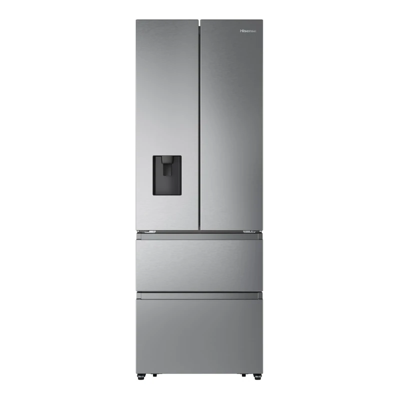 Hisense RF632N4WIE 70cm Freestanding French Door Fridge Freezer Metallic with Water Dispenser & Metal cooling 70 × 200 × 69.4 cm (W×H×D)