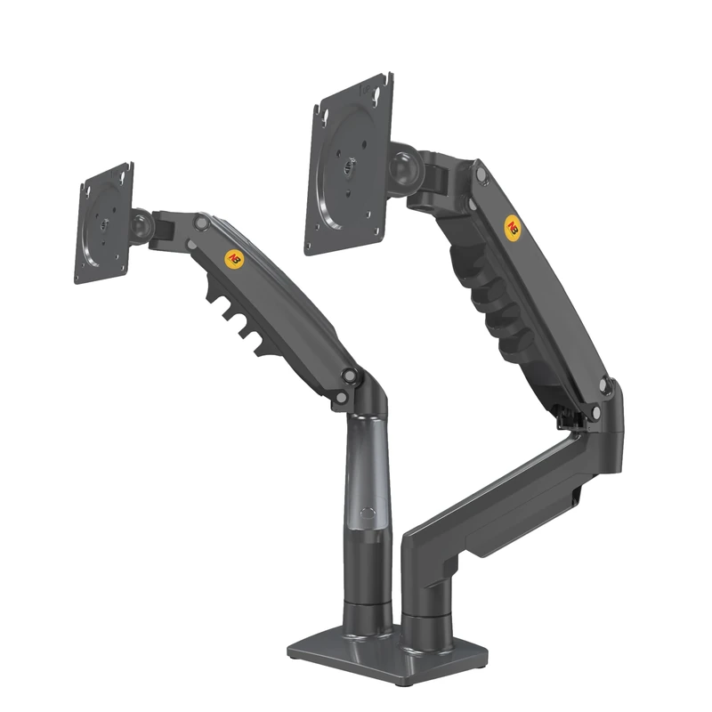 Desktop support for 2 LCD LED PC screens 17 "- 27" adjustment in Several Axes, Swivel, gas spring up to 2x9 kg
